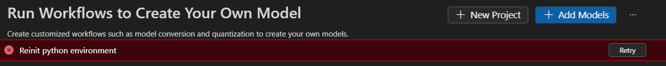 再セットアップを示すスクリーンショット。
